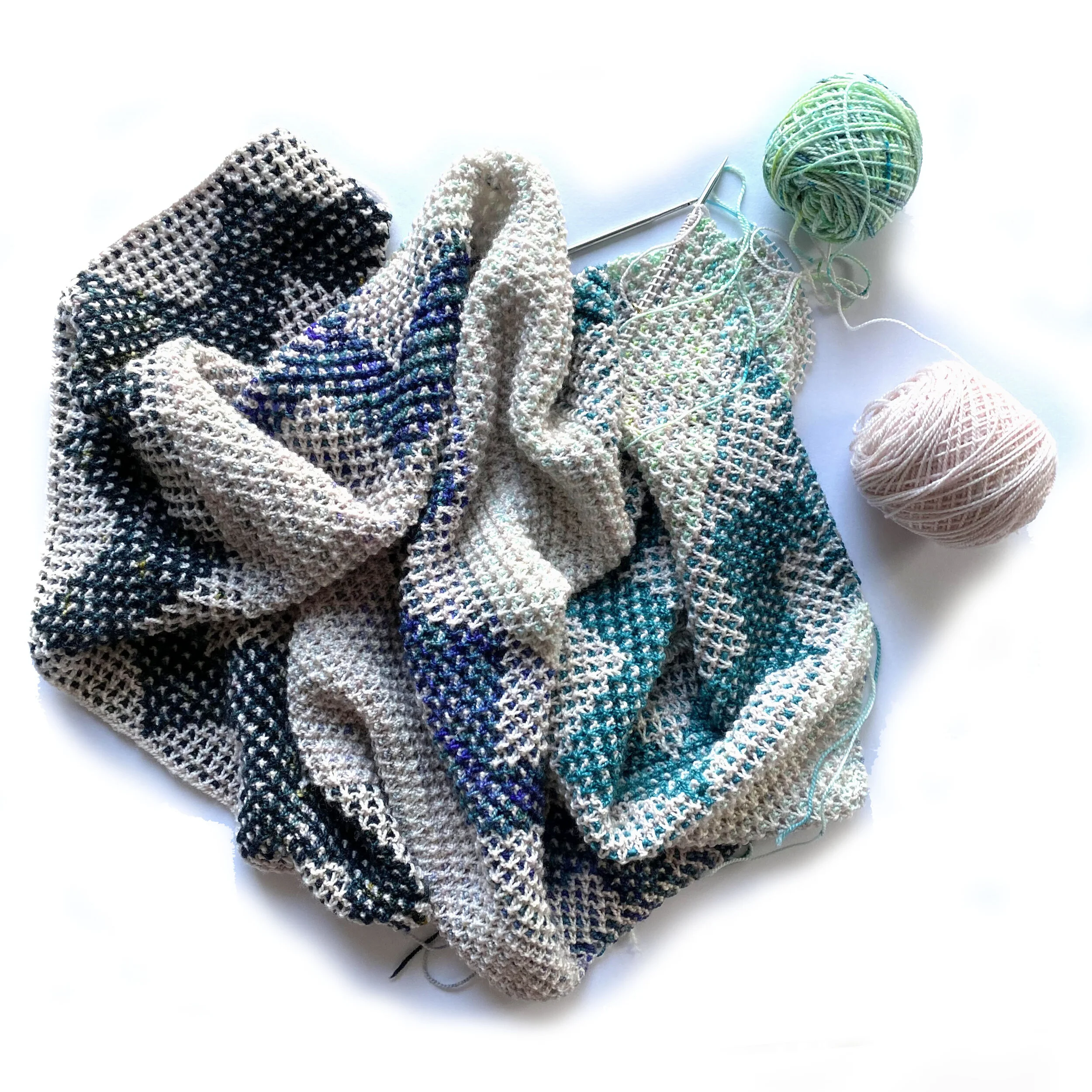 Eaphi TAPE EMBROIDERY MIX KNIT ブラウン TAPE EMBROIDERY MIX KNIT